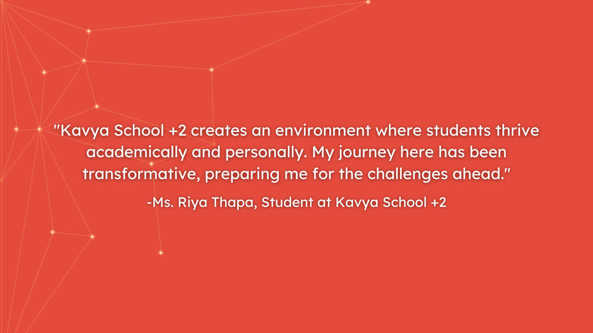 Testimonial of Student of Kavya School